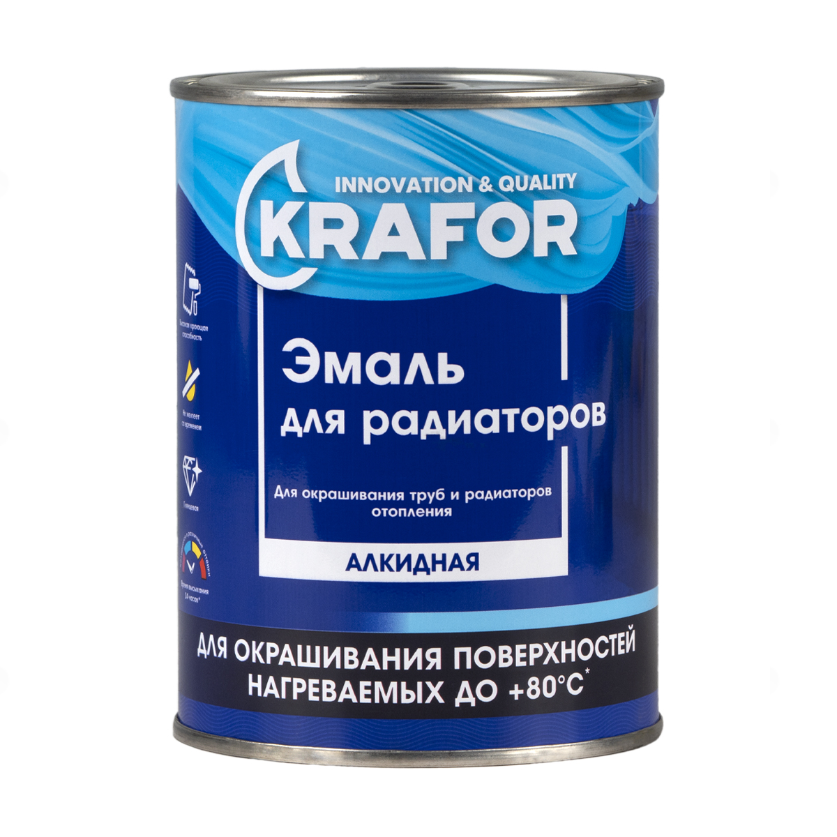 Эмаль д/радиаторов белая "KRAFOR" 0,9кг